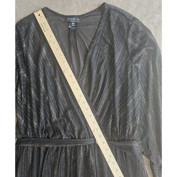 Alexa B Nites Sheer Sparkle Formal Maxi Dress Womens Size 18W - Picture 16 of 16